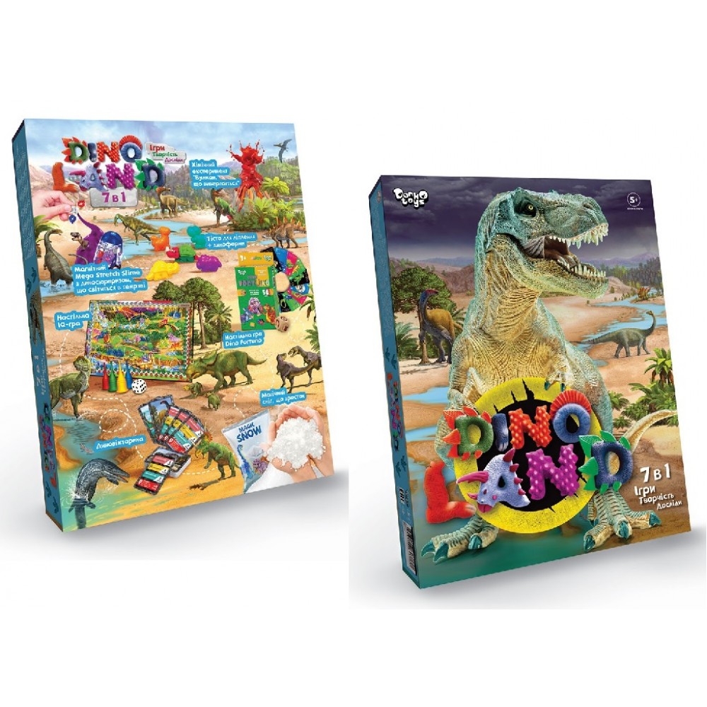 Гра бродилка +набір для творчості  Dino Land 7 в 1  DL-01-01U 27*37*5.6 см ТМ Danko Toys (1/5)