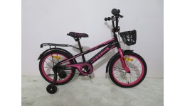 Велосипед 2-х колісний 16 241607 Like2bike Dark Rider Чорно-рожевий  дзвінок ручне гальмо кошик