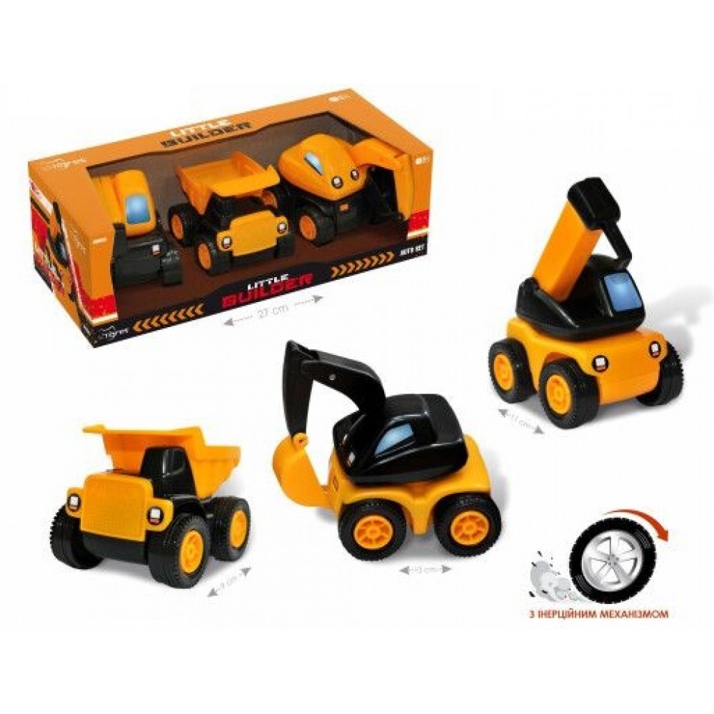 Набір авто  Little Builder  будівельна техніка 39980 3 шт.в коробці  27х11.8 см Tigres