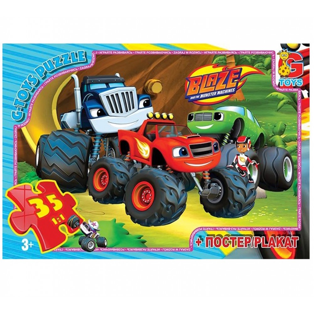 Пазли G-Toys   35 елементів Блейз 017  19*13*3 см  в коробці+плакат