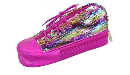 Пенал м`який YES TP-24  ``Sneakers with sequins`` rainbow 2 відділення розмір 10х24х9 см