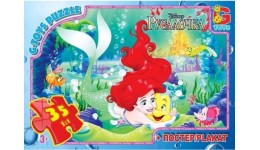 Пазли G-Toys   35 елементів Русалонька 005  19*13*3 см  в коробці+плакат