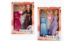 Лялька  Frozen  Крижане серце 29см з сукнею та сережками  400-4 D 2 вида в коробці 35х23 см