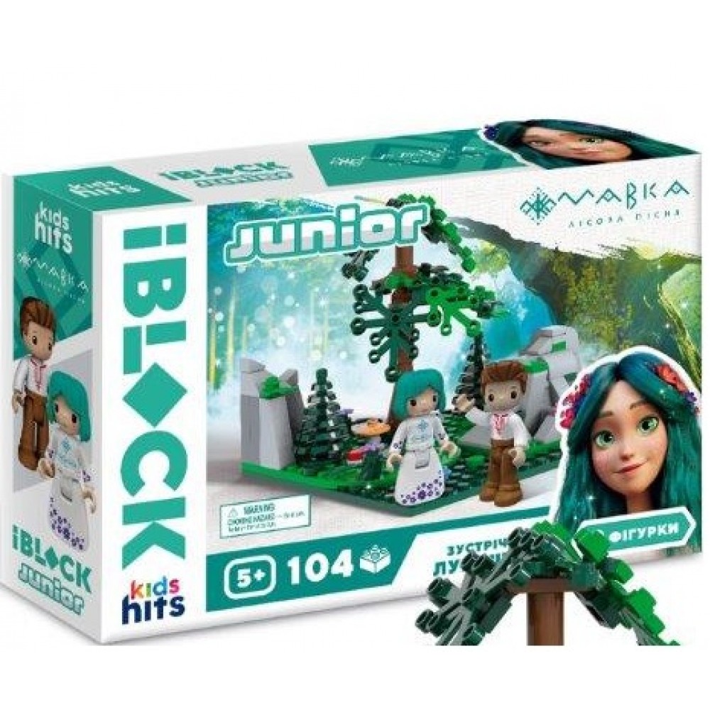 Конструктор IBLOCK JUNIOR МАВКА PL-921-520  104 дет 2 фігурки наліпки татуювання в кор.24х16см