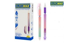 ПИШИ-СТИРАЙ ручка гелева BUROMAX 8312-01 GLOSS 0.5мм корпус з рез. грипом  синій (12шт/уп) /144