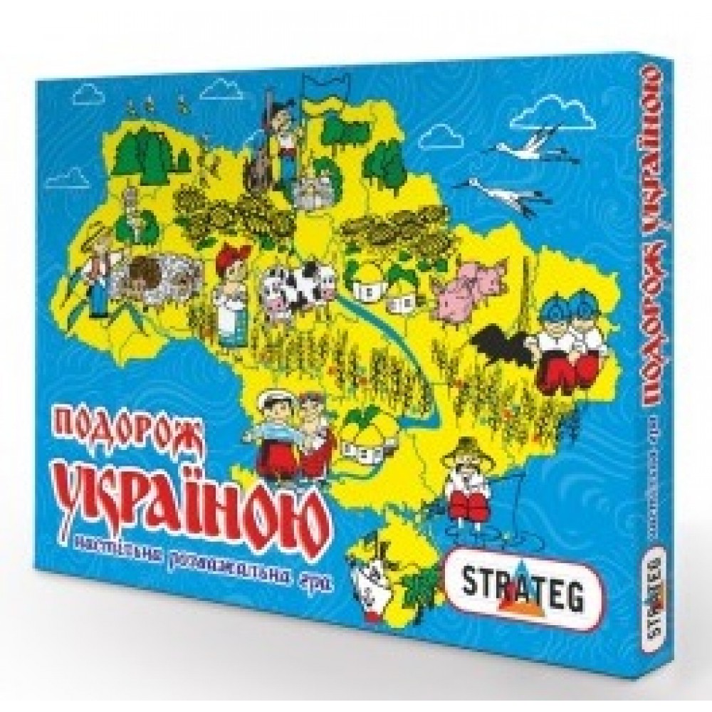 Гра STRATEG 59 настільна мала Подорож Україною 37*25 5*2см (укрюмовою)