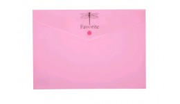 Папка-конверт А4 на кнопці BUROMAX 3953-10 PASTEL рожевий  (6 шт. в упаковці) /120
