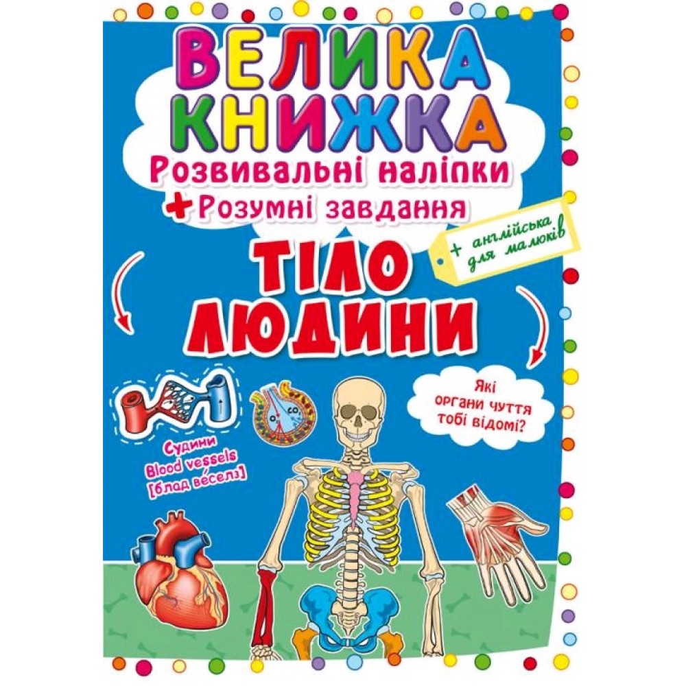 Велика книжка: Тіло людини (розвивальні наліпки+розумнi завдання) А3 (у) КБ