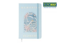 Блокнот А6 BUROMAX 80 арк. 256104-12 ESSENCE  на гумці клітинка.  офсет крем.  тв.лам.обл. біла