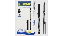 Ручка ролер BUROMAX 8321-02 0.7 мм  чорний (12 шт в упаковці)