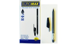 Ручка масляна BUROMAX  8362-02 чорна 0 5мм тригранний корпус LINEA (50 шт. в упк.)