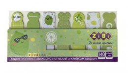 Закладки паперові 15104 Zibi LIME  з клейким шаром  65x18 мм  7 диз. по 20 арк.  KIDS Line