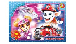 Пазли G-Toys   70 елем із серії  Paw Patrol  Щенячий патруль в коробці+плакат 19*13*3 см