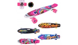 Скейт  PENNY BOARD  SC2412 56*15 см колеса PU свiтяться 4 види